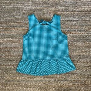 JCrew Gingham Peplum Top Med